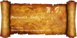 Marossi Iván névjegykártya